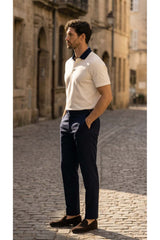 Valiberta Arthur Regular Fit Nova Pike Kumaş Polo Yaka T-Shirt - Beyaz - Siyah