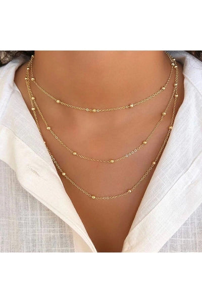 slient jewelry Kadın 3’lü Top Zincir Kolye