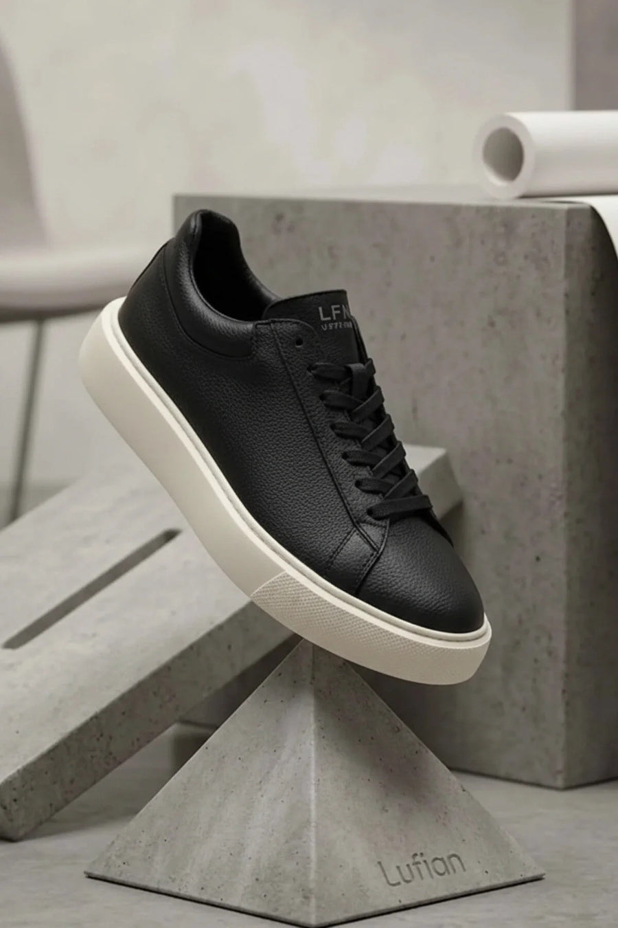 Lufian Tommy Erkek Sneaker Ayakkabı Siyah - Siyah-Beyaz