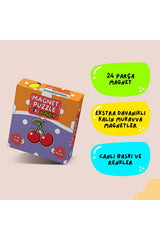 minkino 2'li Magnet Puzzle Seti | 1 Alana 1 Bedava | Hayvanları Tanıyorum-Meyveleri Tanıyorum