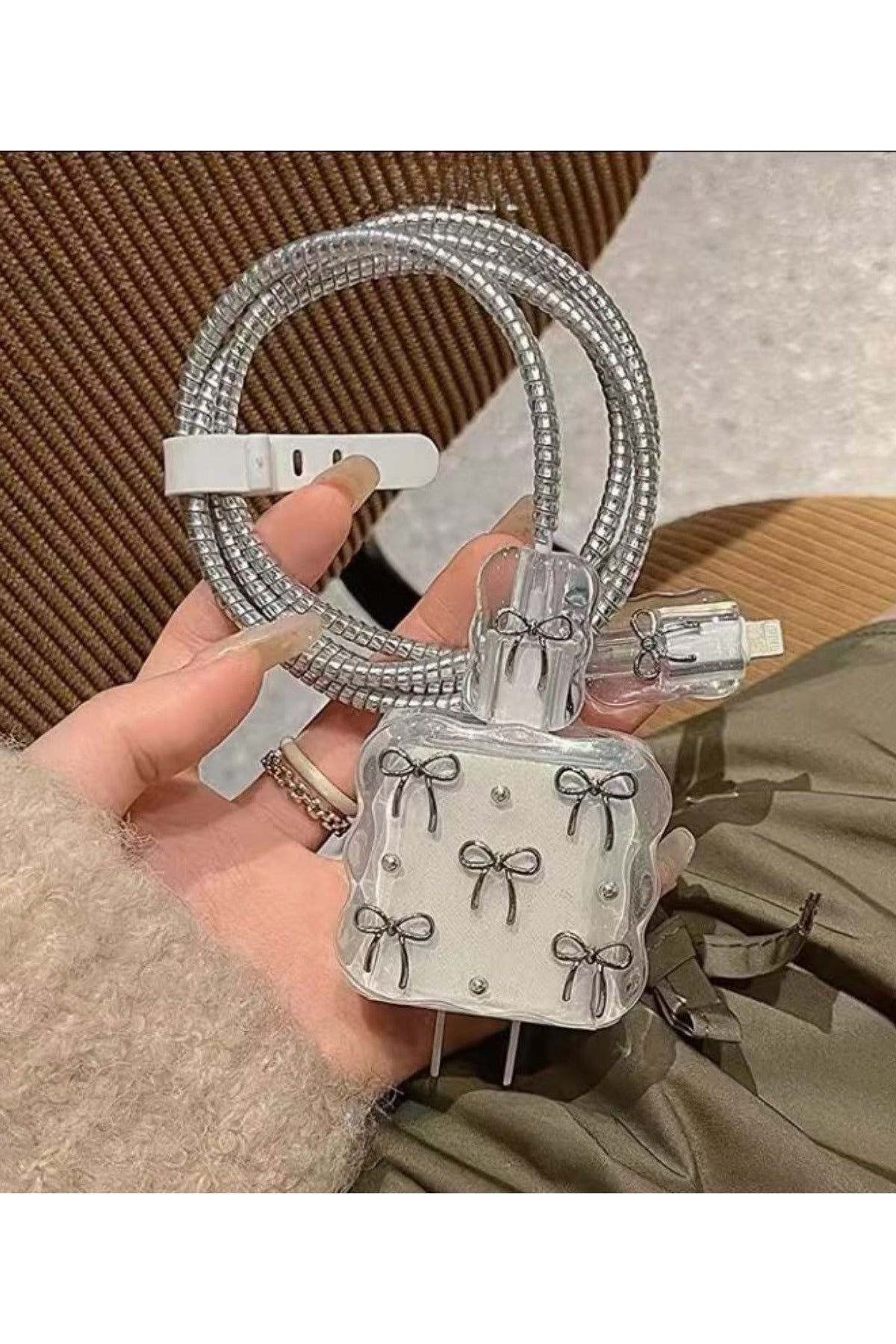 Dublin İphone 18w/20w Uyumlu Şarj Aleti Kılıfı, Şarj Kablosu Koruma Aparatı, Toparlayıcı, Koruyucu