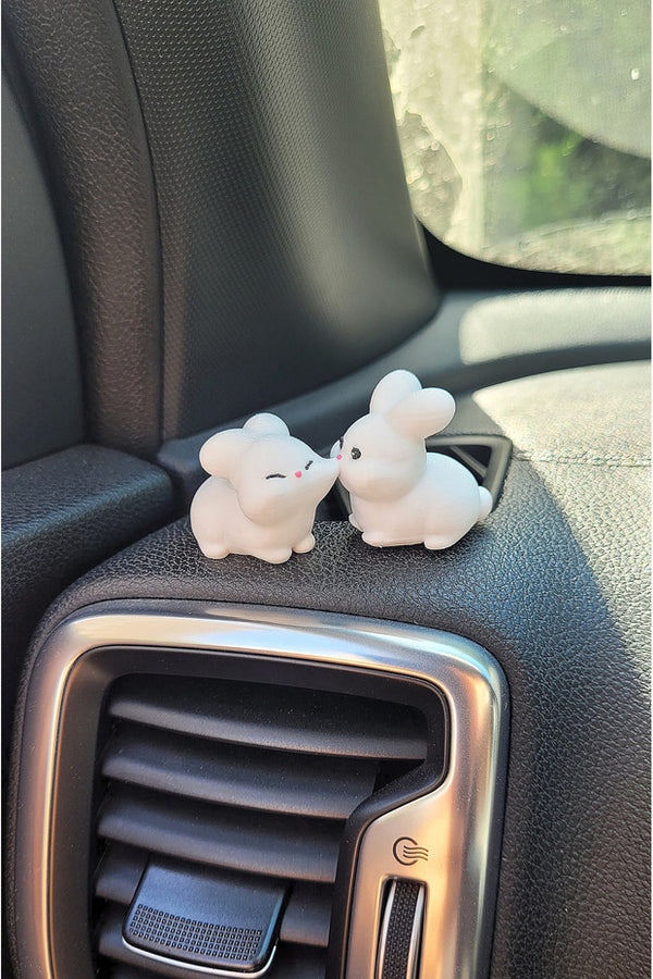Genel Markalar Tatlı Tavşan Çift Sert Plastik Araba Süsü, Çift Hediye, Minik Süs, Tavşan Çift