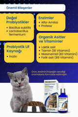 Vetrion Pharma Hızlı etkili Kedi Probiyotik 50 ml | Tüy Sağlığı | Sindirim ve Bağırsak Desteği | Probiovet Vetrion