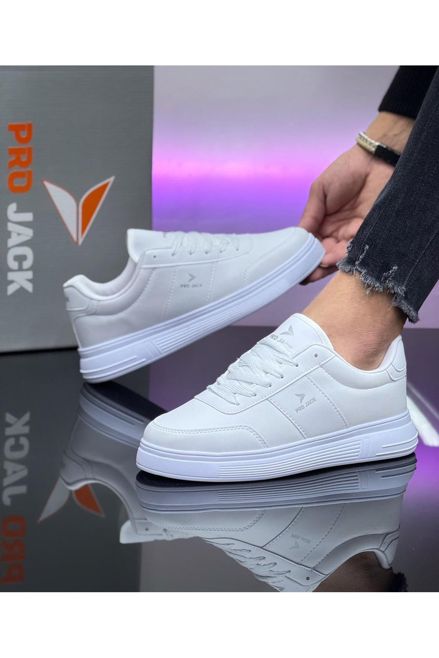 PRO JACK Beyaz Günlük Ortopedik Sneaker Erkek Spor Ayakkabı - PJ732 - Beyaz