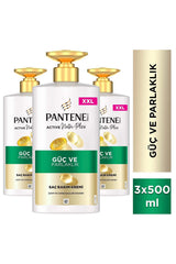 Pantene Guc Ve Parlaklik Sac Bakim Kremi 3 Adet 500 Ml