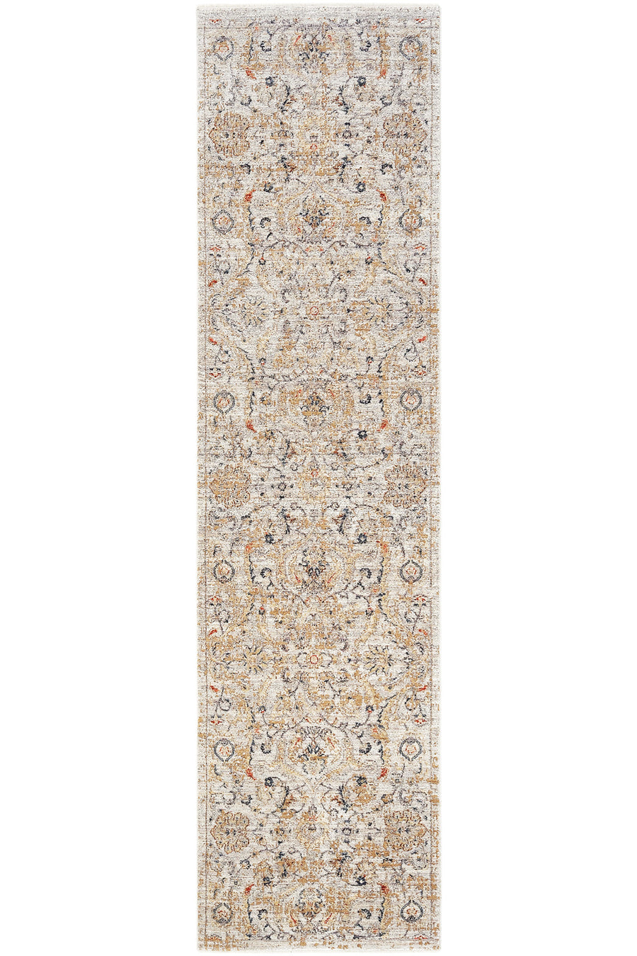Cool Halı Hanedan Krem Klasik Desenli Çiçekli Yolluk Otantik Bohem Vintage Koridor Giriş Uzun Antre Hol Halısı - Hanedan