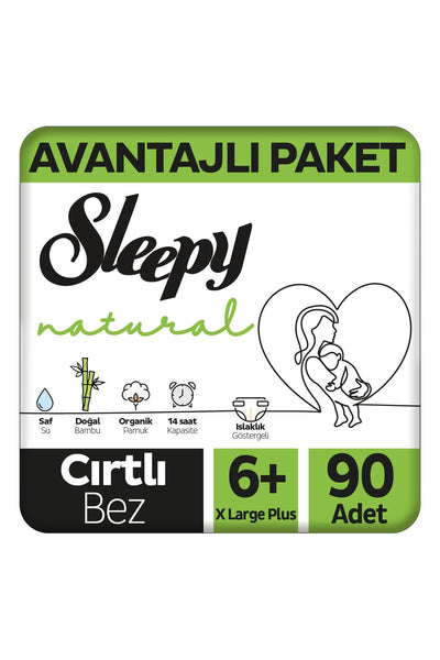 Sleepy Natural Avantajlı Paket Bebek Bezi + Numara Xlarge Plus Adet