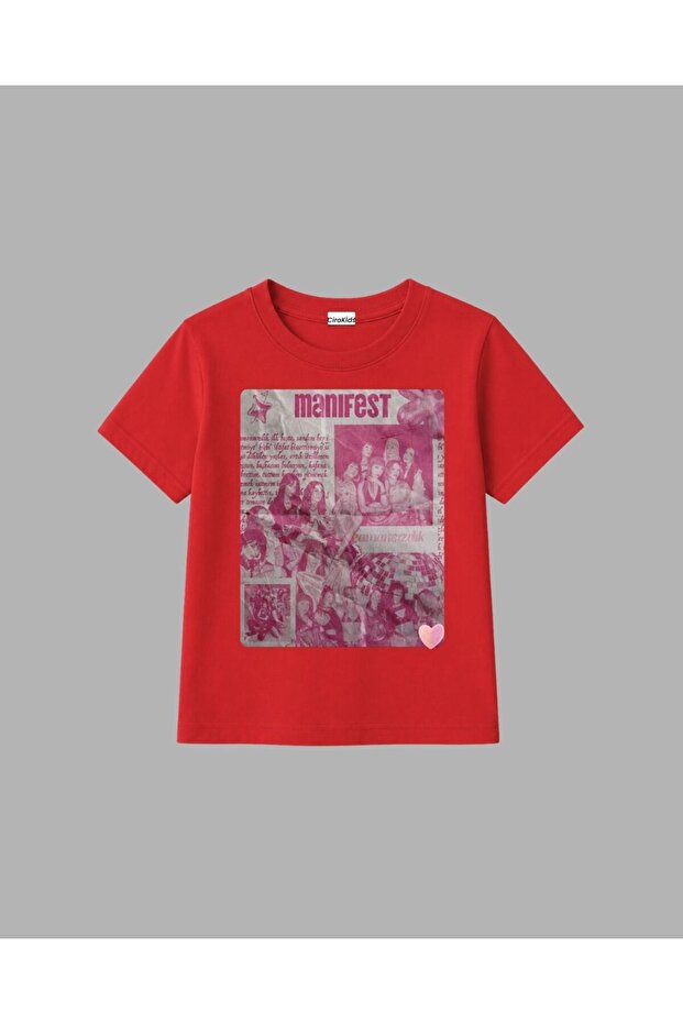 cirokids %100 Pamuklu Manifest Grubu Kız Çocuk Tişörtü