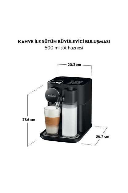 Nespresso FGran Latissima Süt Çözümlü Kahve Makinesi, Siyah