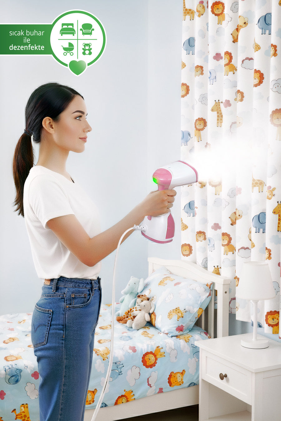 Kiwi Yeni Nesil Ksı 650 Portatif Buharlı Kırışık Giderici Dikey Ütü 1200w - Pembe