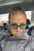 REN EYEWEAR TR MİUX LEOPAR MAVİ OVAL GÜNEŞ GÖZLÜĞÜ KADIN MODERN YENİ SEZON