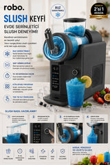 ROBO 2'si Bir arada Dondurma ve Slush (buzlaş) Makinesi Gri