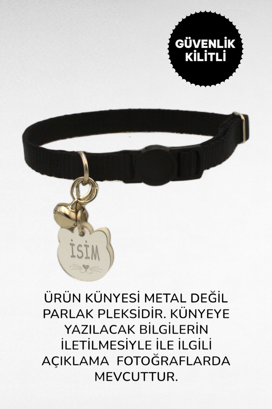 CARAMELOS İSİMLİ KEDİ TASMASI KEDİ İSİMLİK KİŞİYE ÖZEL-EKO SERİSİ