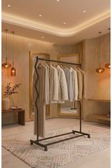 ARVİONHOME Modern Lüks Gold Desenli Metal Tekerlekli Konfeksiyon Askılığı ve Dayanıklı Taşınabilir Raflı Stand