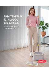 Ceraware Home Care Premium Hijyen Seti Dual System Kare Mop Pratica Click Mop 2 Mikrofiber Bez
