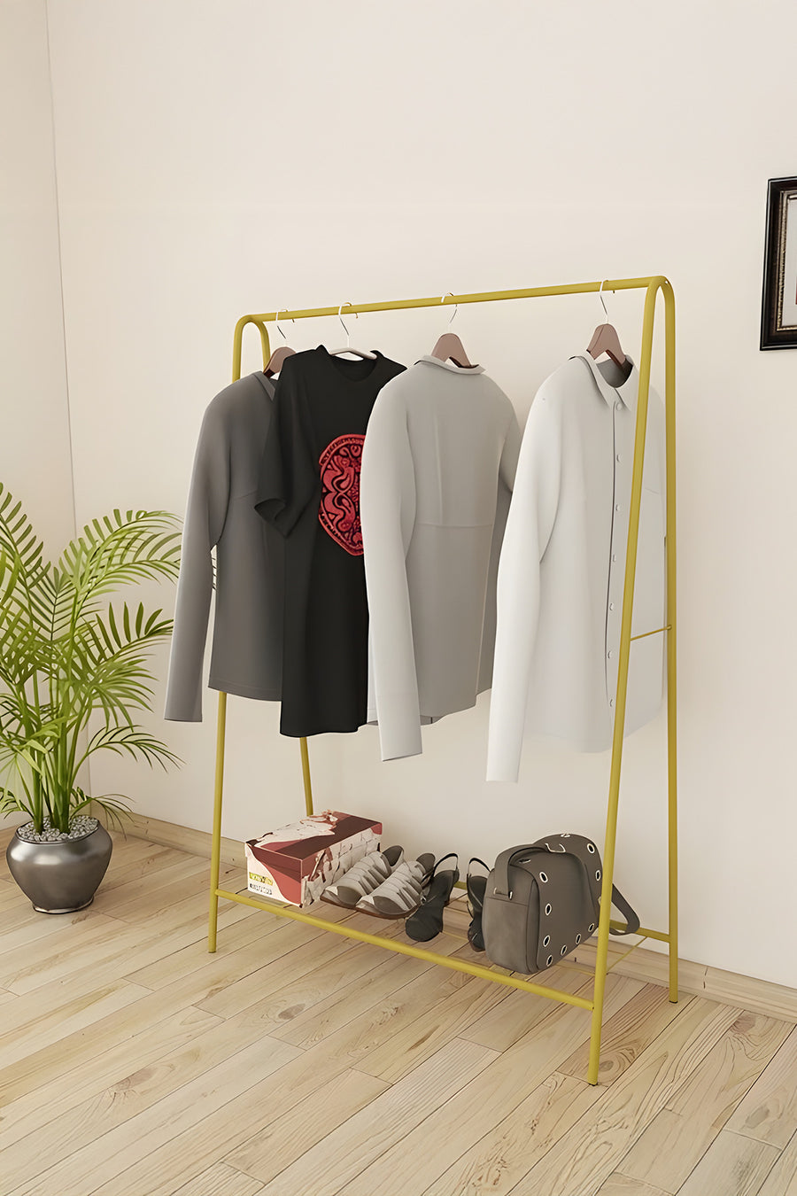 Metallica Concept Oval Telli Siyah Butik Elbise Askısı Ayaklı Askılık Konfeksiyon Askılık