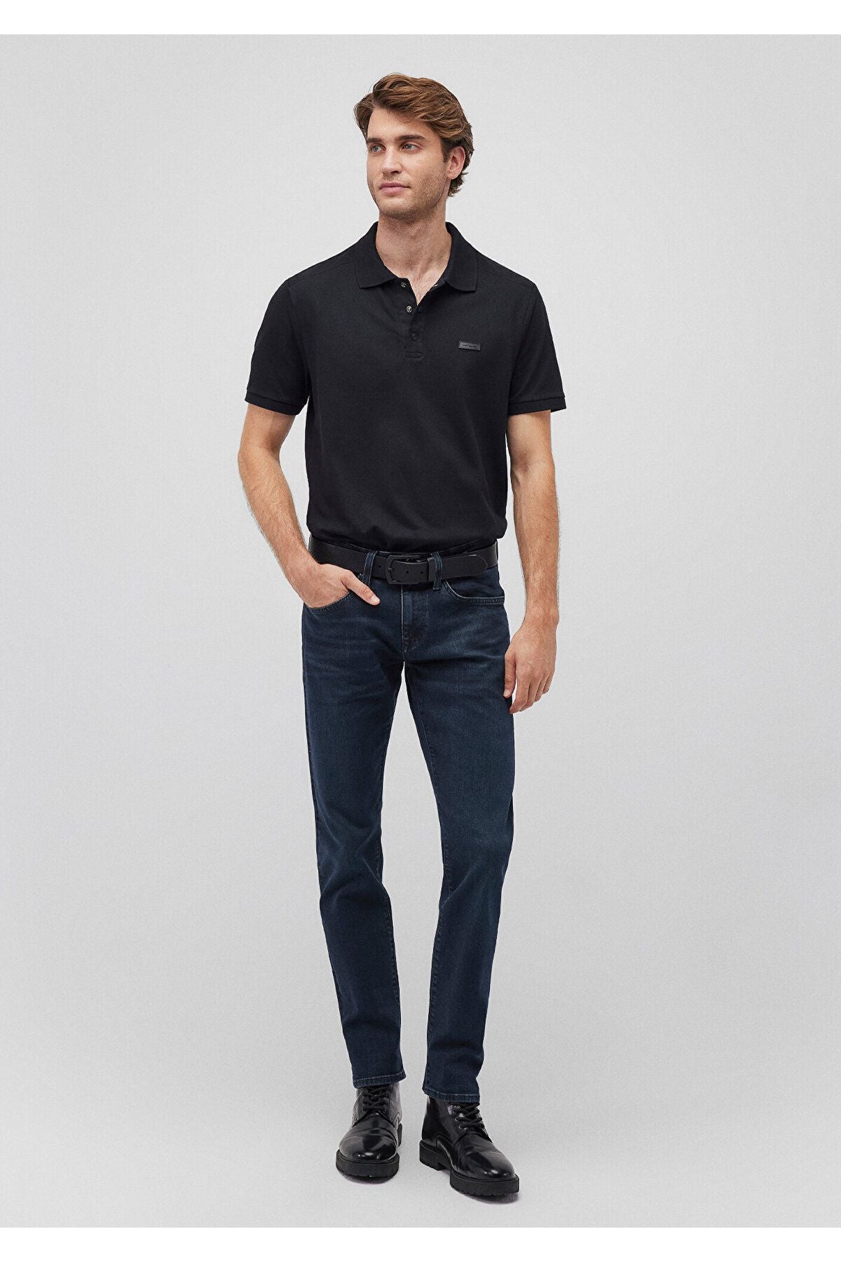 Jake Lux Black Puslu Vintage Koyu Mavi Jean Pantolon 0042287868