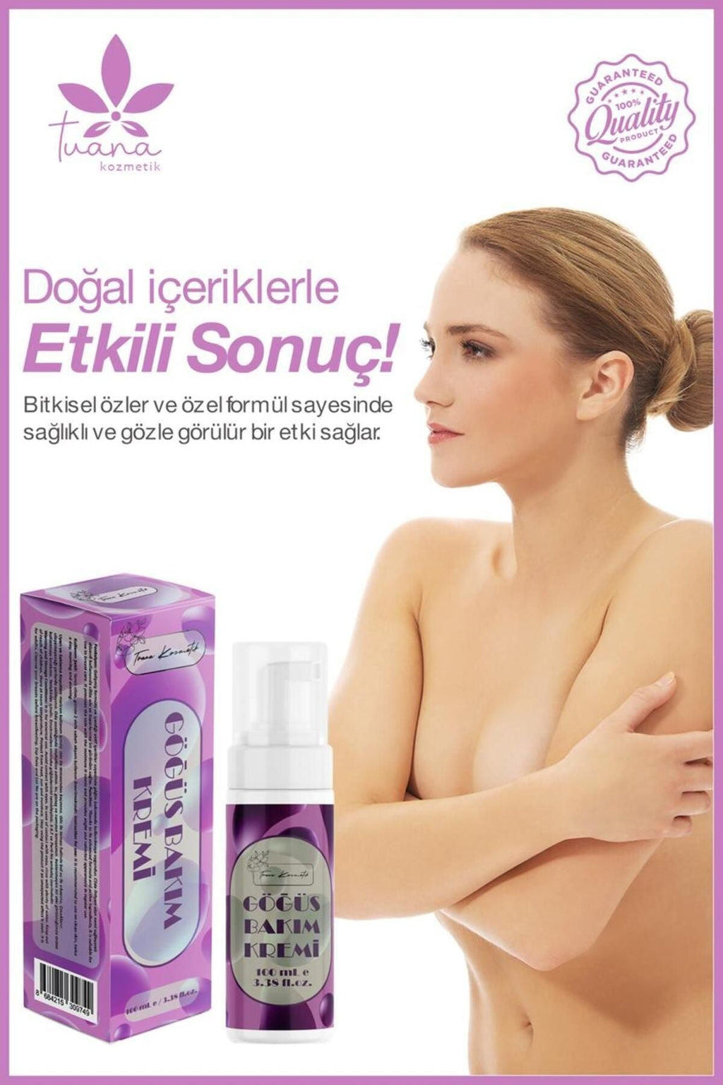 Tuana Kozmetik Göğüs Ve Kalça Dikleştirici & Dolgunlaştırıcı , Büyütücü, Sıkılaştırıcı Göğüs Bakım Kremi ml
