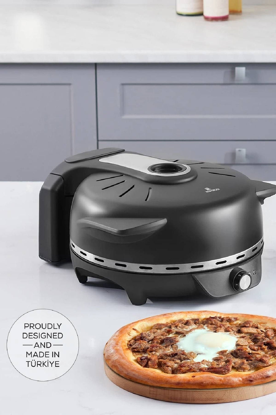 Karaca Gastro 10 in 1 Pizza Lahmacun ve Tandır Ekmeği Makinesi Biodiamond Matte Black - Black