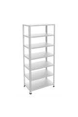 RafBurada 6 Katlı Galvaniz Çelik Raf - Depo, Arşiv, Kiler, Dosya, Market Rafı 43x93 Cm-200 Cm-0.70 Mm