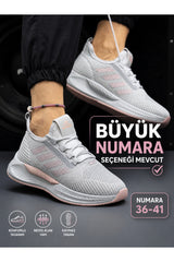 Gerok Siyah Beyaz Unisex Triko Yazlık Spor Ayakkabı • Hafif & Rahat Günlük Kullanım - Buz-Pudra