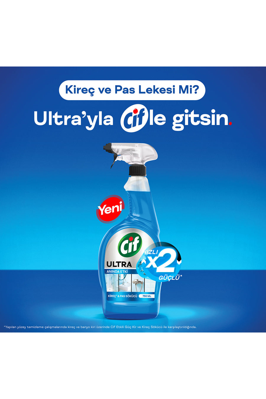 Cif Ultra Sprey Anında Etki Kir & Yağ Çözücü 750ml x1 Sakura Sprey x1 Kireç ve Pas Sökücü x1