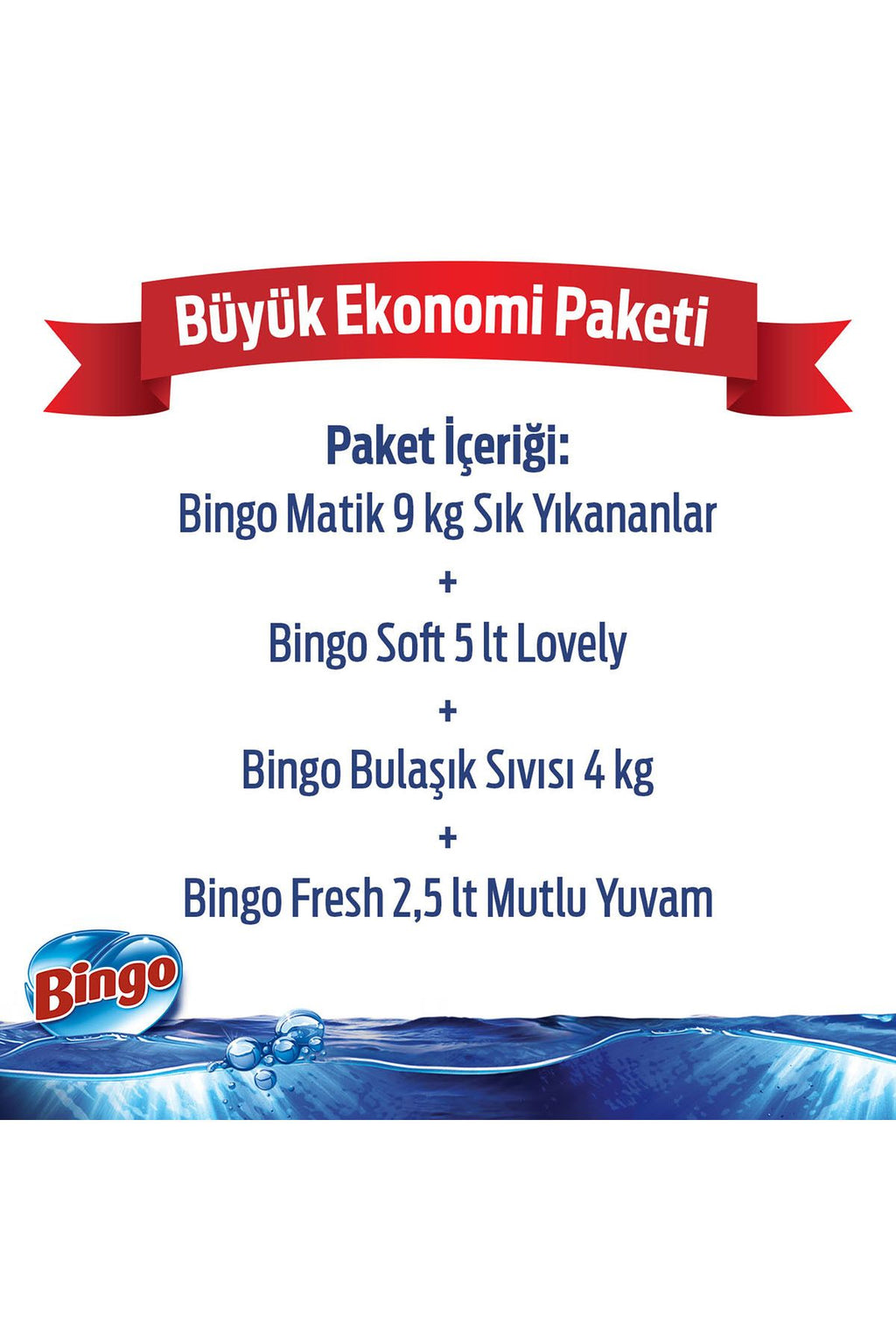 Bingo "büyük Ekonomi Paketi ; Kg Toz Çamaşır Deterjanı Sık Yıkananlar Çamaşır Yumuşatıcısı Lovely - Görsel 2