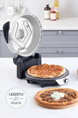 Karaca Gastro 10 in 1 Pizza Lahmacun ve Tandır Ekmeği Makinesi Biodiamond Matte Black - Silver