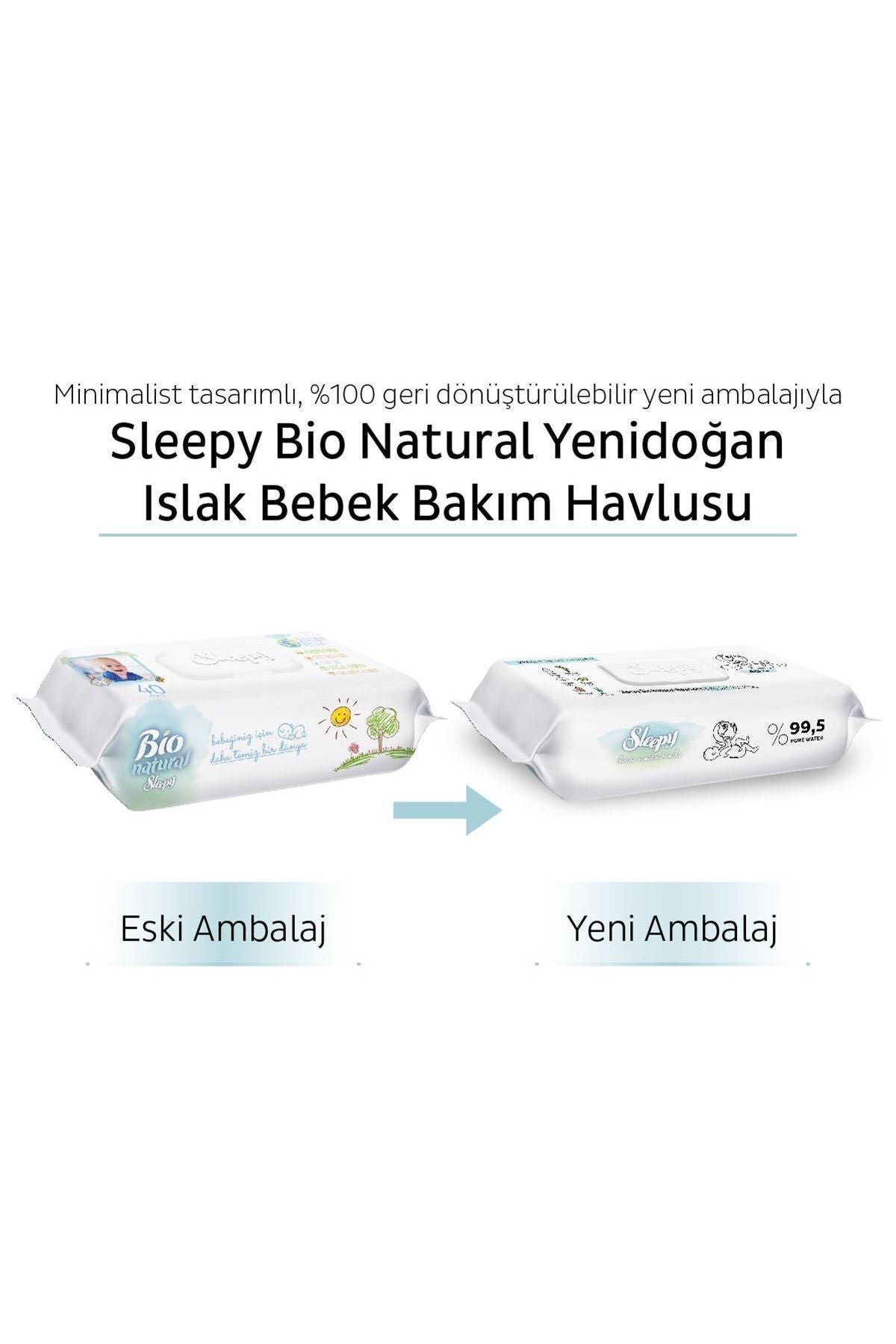 Sleepy Bio Natural Yenidoğan Islak Bebek Bakım Havlusu x(YAPRAK) - Görsel 6