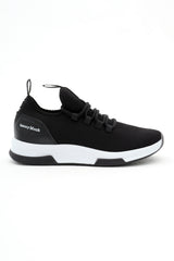 Tonny Black Unisex Siyah Beyaz Nefes Alabilen Kumaş Poli Taban Bağcıklı Spor Ayakkabı - Siyah Beyaz