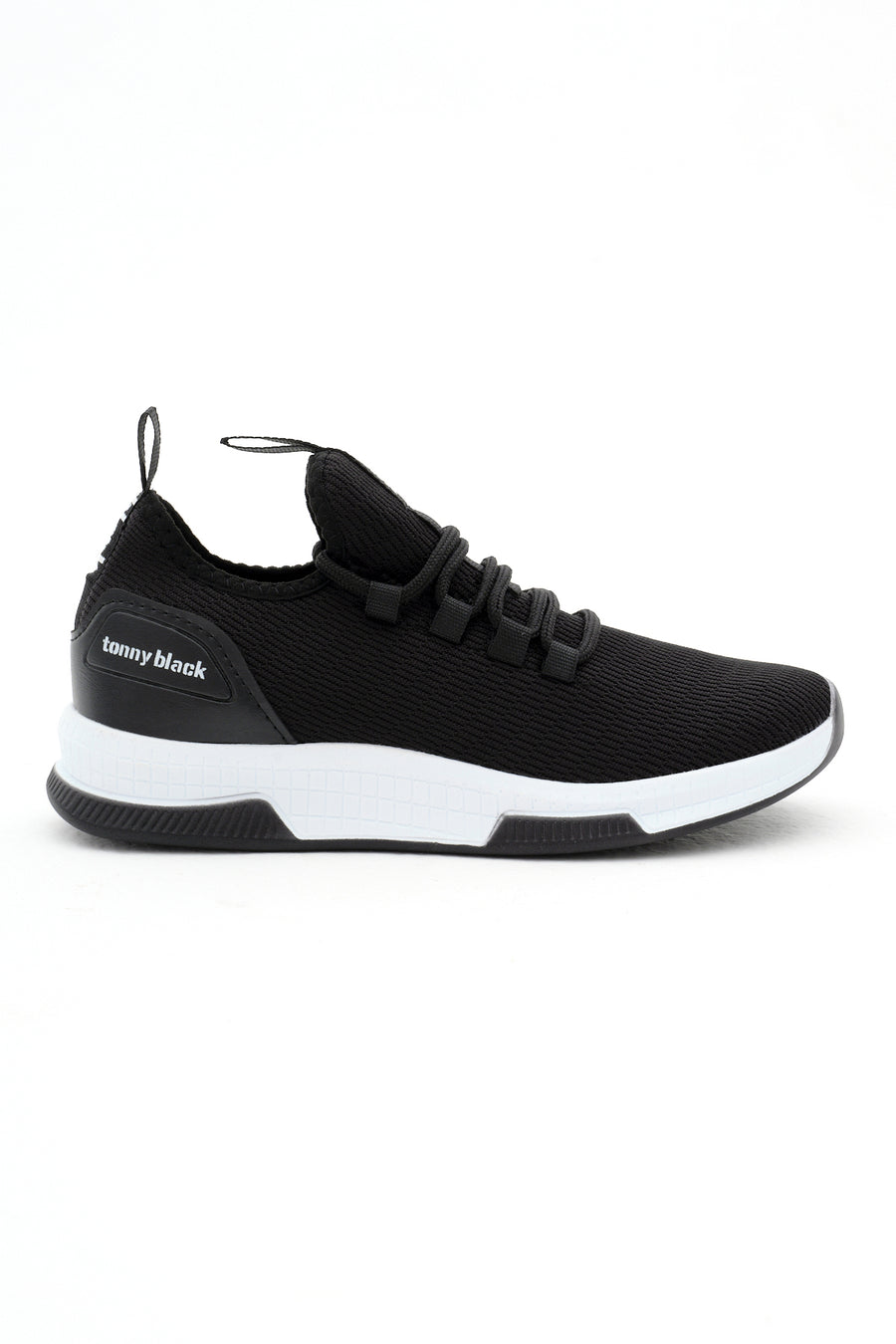 Tonny Black Unisex Siyah Beyaz Nefes Alabilen Kumaş Poli Taban Bağcıklı Spor Ayakkabı - Siyah Beyaz