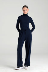 SHEISMONO Ultra Soft Bağcıklı Pantolon Siyah - Kahverengi