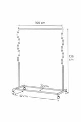 ARVİONHOME Modern Lüks Gold Desenli Metal Tekerlekli Konfeksiyon Askılığı ve Dayanıklı Taşınabilir Raflı Stand