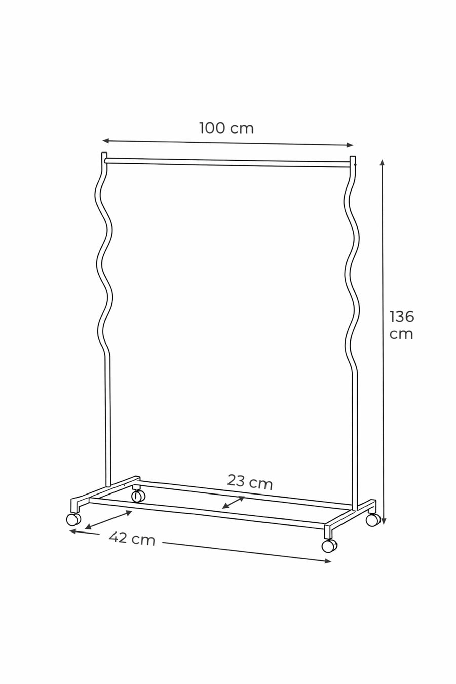 ARVİONHOME Modern Lüks Gold Desenli Metal Tekerlekli Konfeksiyon Askılığı ve Dayanıklı Taşınabilir Raflı Stand