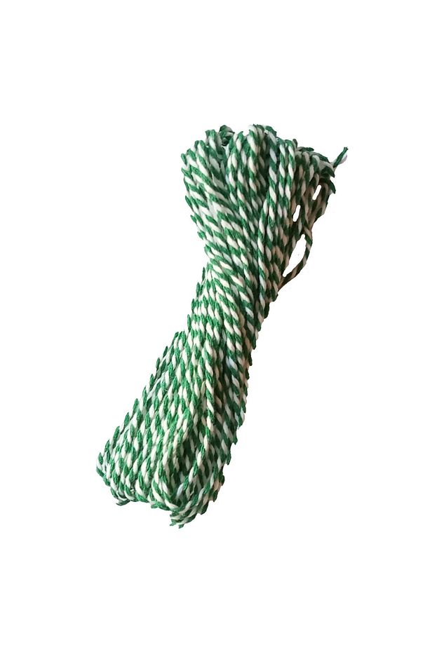 Dekals 10 Metre Yeşil-Beyaz Bileklik İpi  Hediye Süsleme İpi Marteniçka Paket İpi