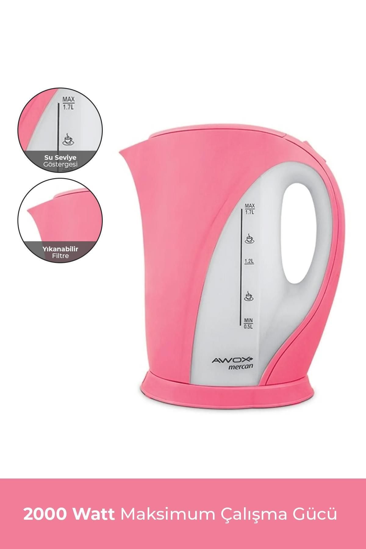 AWOX Mercan Kettle Pembe, Mercan Kettle Litre Su Isıtıcısı W - Görsel 2