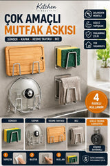Kitchen Beauty Paslanmaz Krom Yapışkanlı Bulaşık Süngeri Tutucu Ve Evye Düzenleyici Süngerlik