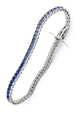 OSESHOP Ametist ve safir taşlı 925ayar gümüş ıtalyan tasarimi su yolu bileklik ( kalınlık 3 mm )