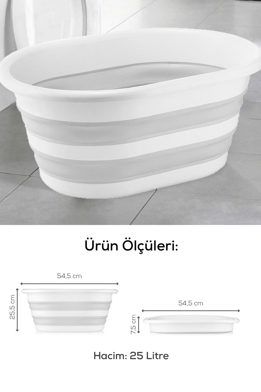 Vienev Akordiyon Katlanabilir Çamaşır Sepeti