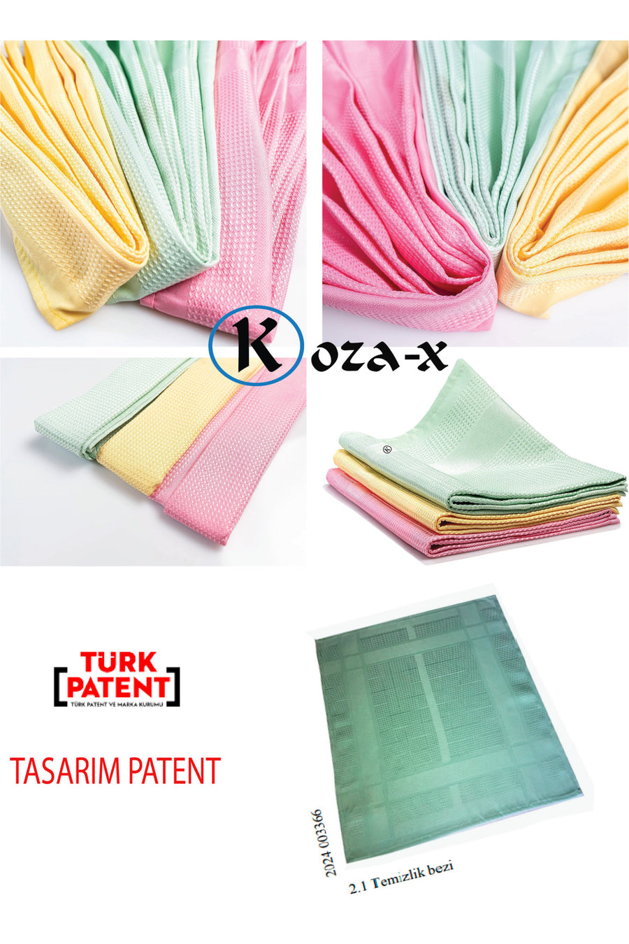 Koza-X Mikrofiber Sihirli Temizlik Bezi 6 Adet Cam,ayna,mutfak,banyo,araç Genel Temizlik Bezi (30/40 CM)