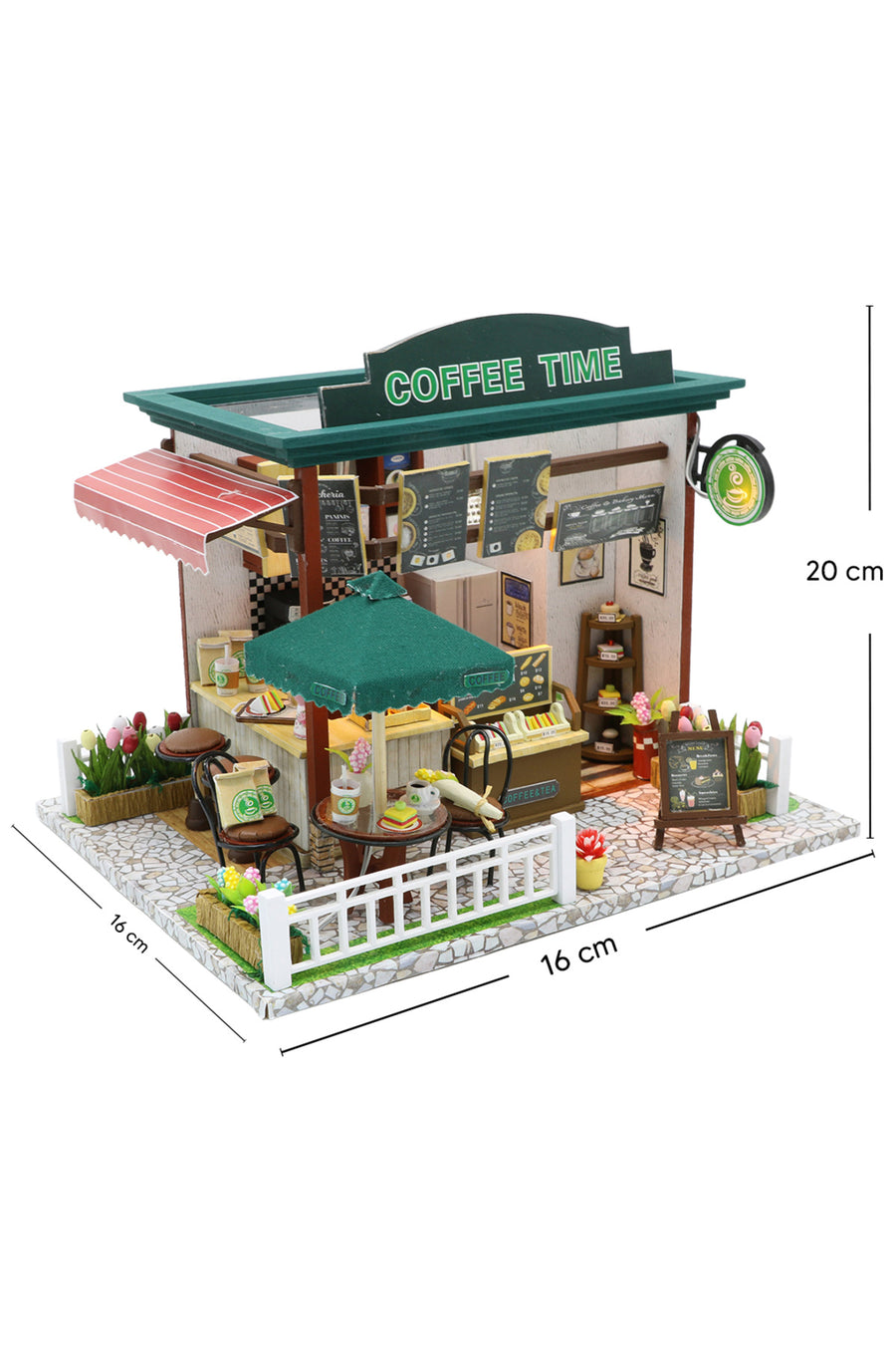 NoviHobby 3D Puzzle Ahşap Minyatür Maket Kiti DIY Kendin Yap Led Işıklandırmalı Maket Ev