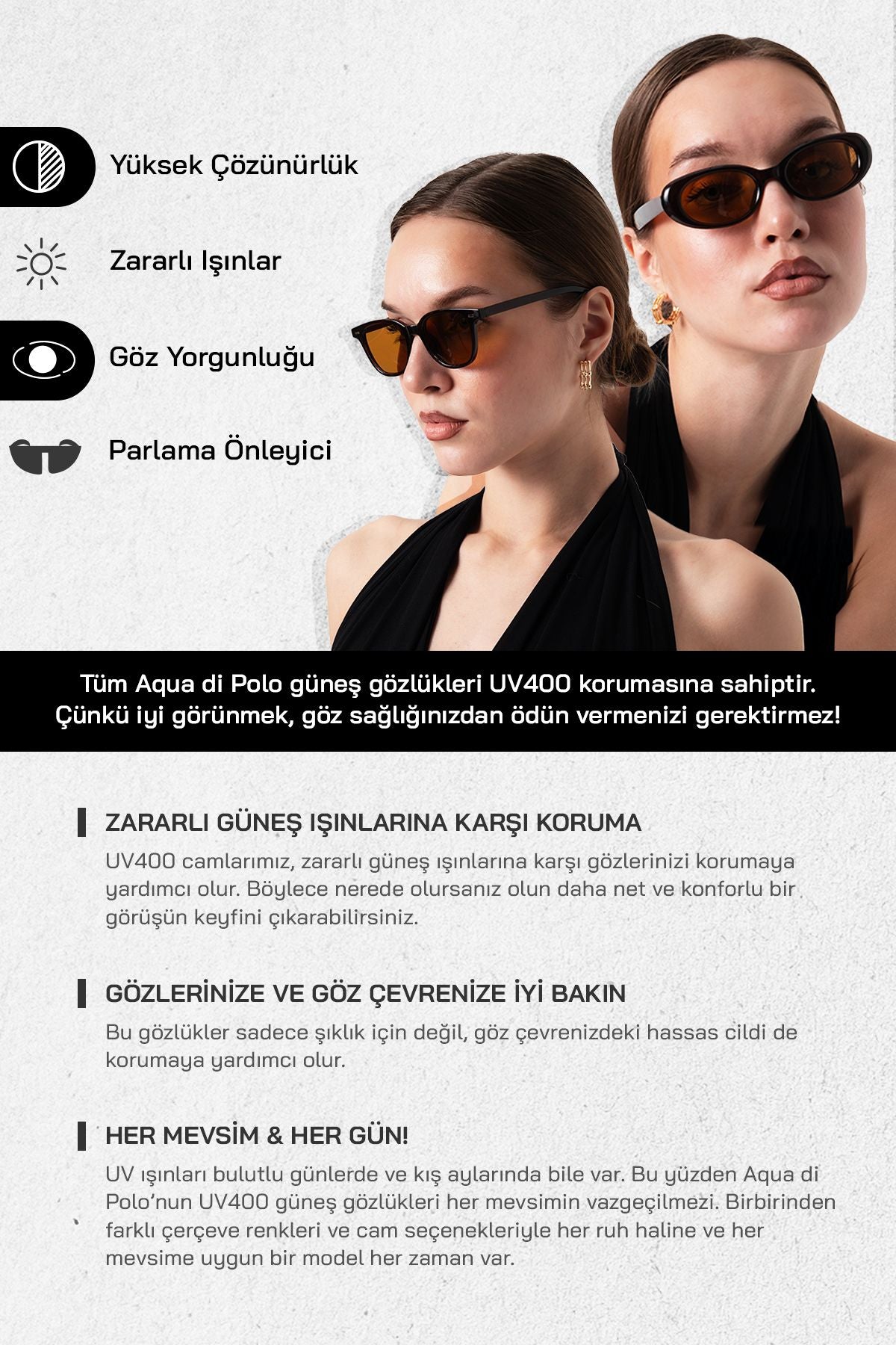 Aqua Di Polo Kadın Güneş Gözlüğü Apsn - Görsel 6