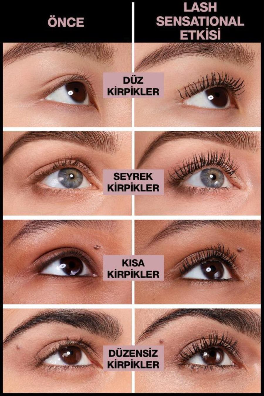 Maybelline New York Lash Sensational Yelpaze Etkili Siyah Maskara Intense Fiyatı - No Color