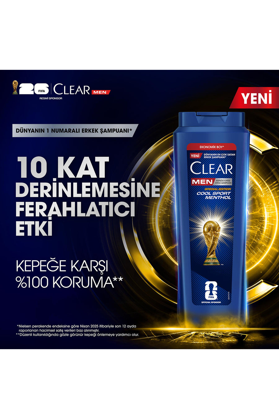 Clear Men Kepeğe Karşı Etkili Şampuan Cool Sport Menthol 600 ml x3