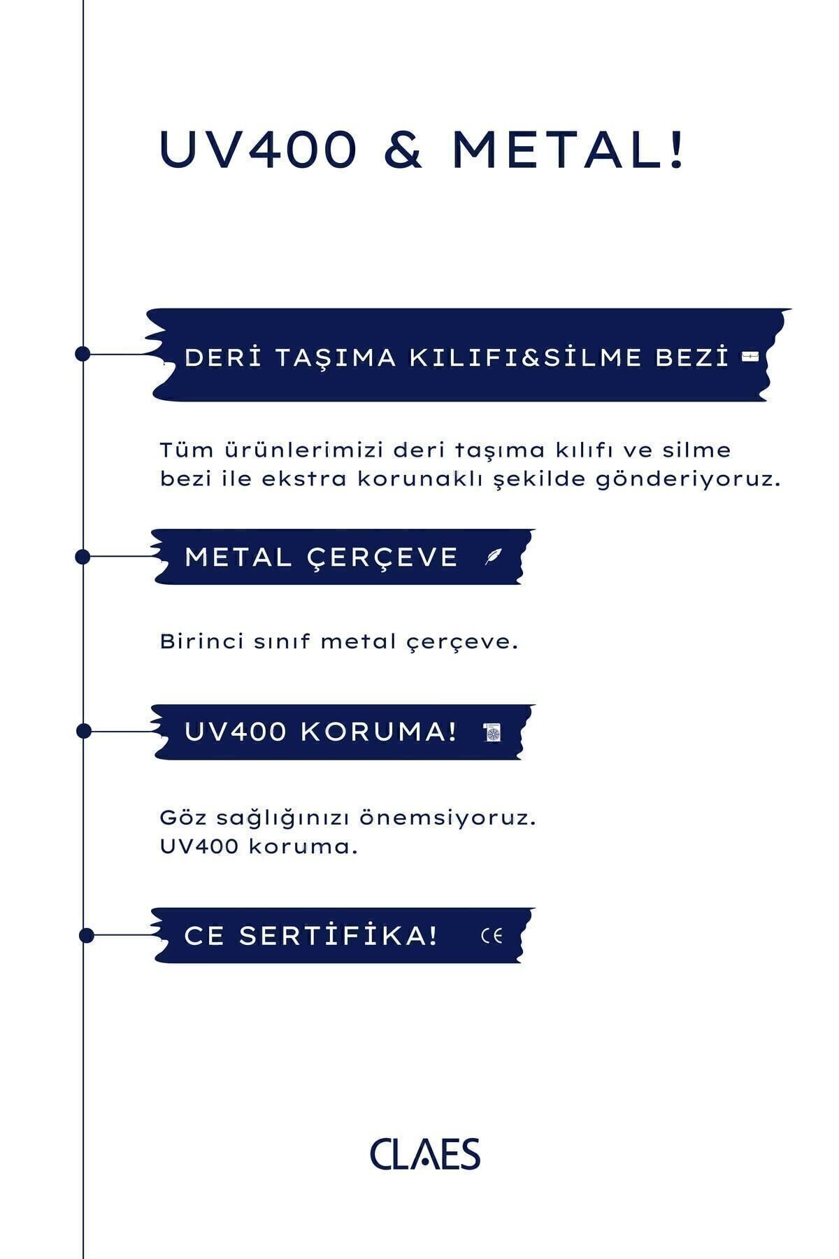 CLAES Hexagonal Black Polarize Metal Güneş Gözlüğü - Görsel 4