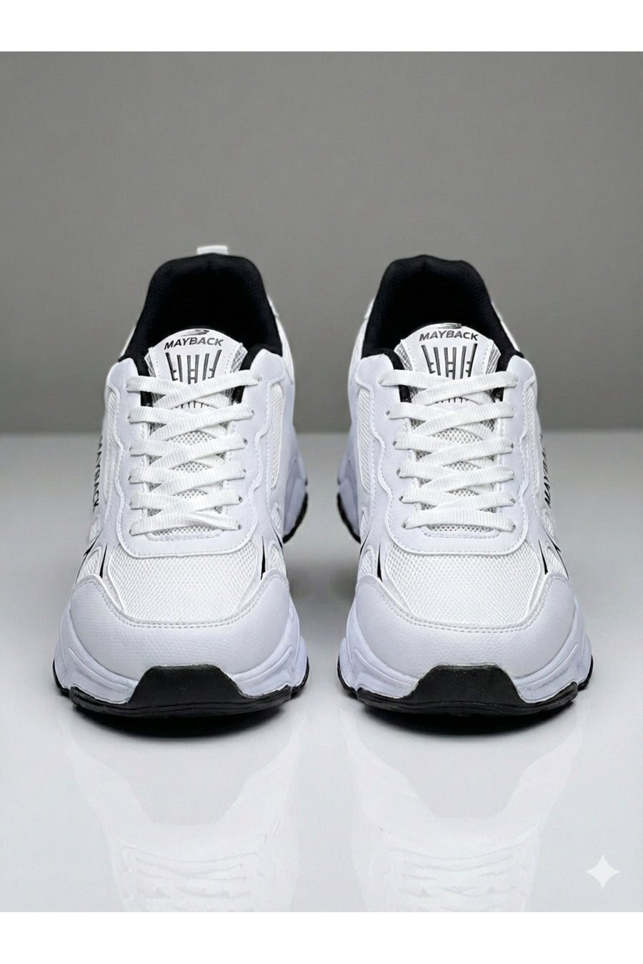 mayback Erkek Günlük Ortopedik Sneaker Ayakkabı - Beyaz-Siyah