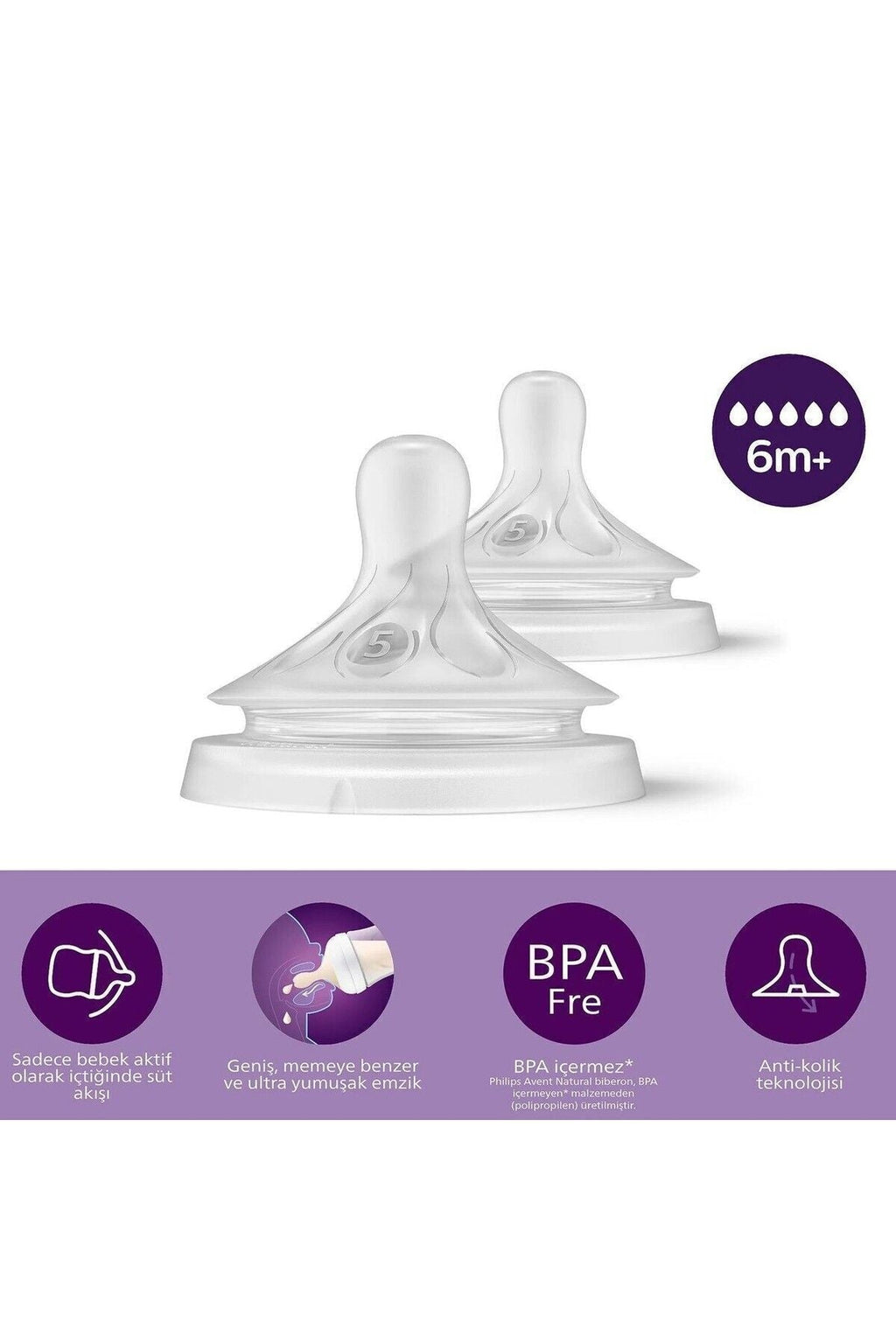 Philips Avent Doğal Tepkili Biberon Emziği NoAy Scy/