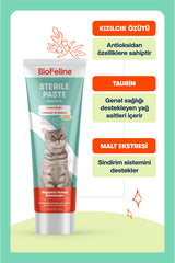BioFeline Tüy Dökülmesi, Tüy Yumağı ve Kusma Engelleyici Multivitaminli Kısır Kedi Maltı 100g
