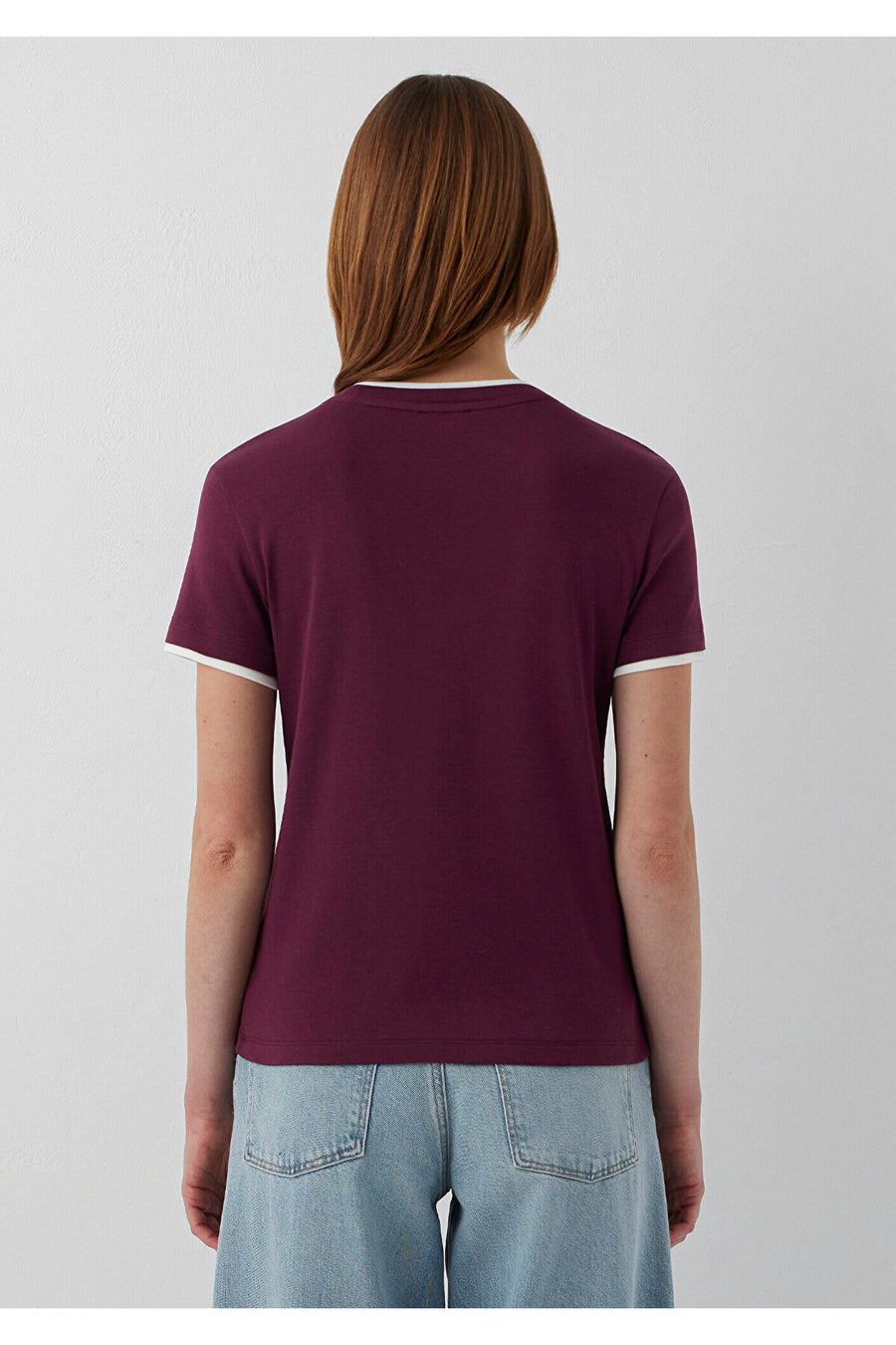 Mavi Logo Baskılı Bordo Tişört Slim Fit / Dar Kesim 1614200-87830 - Bordo