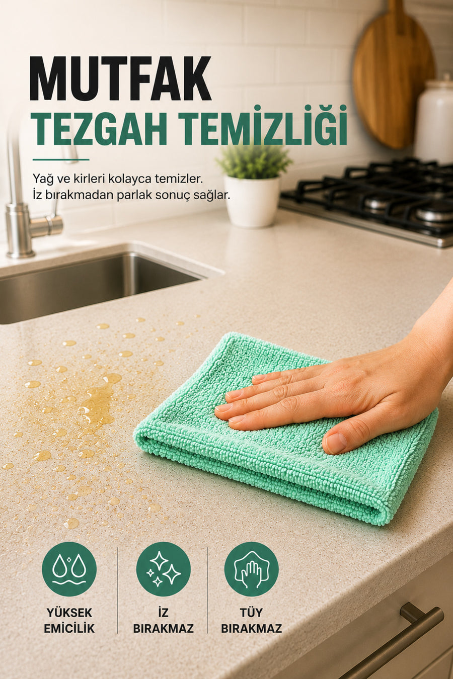 SİLVER HOME 20'li Rulo Mikrofiber Temizlik Bezi 25x30 cm Çok Amaçlı Kopart Kullan Kaliteli Eko Paket